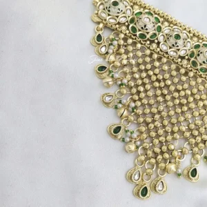 Alternative view of Royal Kundan Green Choker Necklace Set