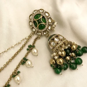 Kundan Jhumka Pearl Ear Chain Online