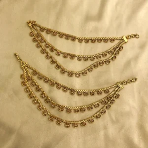 Layered Kundan Pink-Strand Ear Chain Online