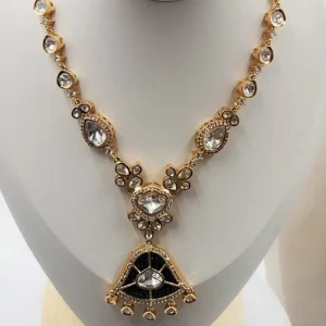 Alternative view of Midnight Noir Kundan Statement Necklace