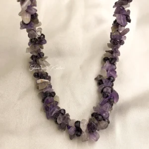 Natural Amethyst Chip Stone Necklace