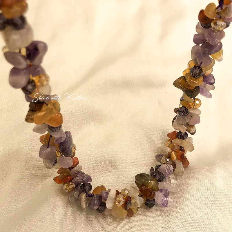 Natural Multi Chip Stone Necklace