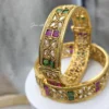 Rajwadi Polki Multicolor Kundan Kada Bangles