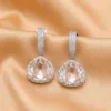 Rhea CZ & Stone Statement Earrings, White