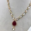 Royal Ruby Teardrop Kundan Necklace