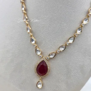 Royal Ruby Teardrop Kundan Necklace