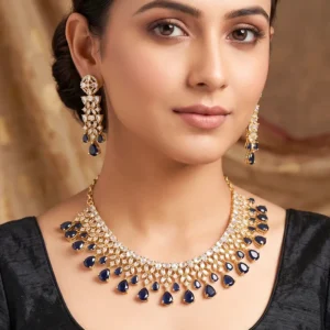 Royal Sapphire Cubic Zirconia Necklace Set