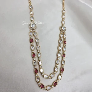 Alternative view of Ruby Glow Kundan Layered Necklace
