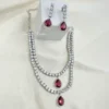 Ruby Radiance Double Layer Necklace Set