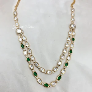 Shop Emerald Glow Kundan Layered Necklace