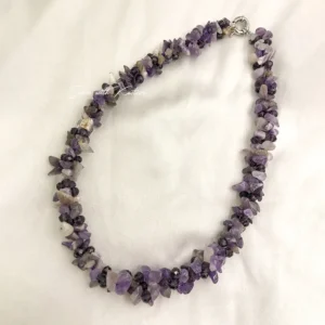 Alternative view of Natural Amethyst Chip Stone Necklace