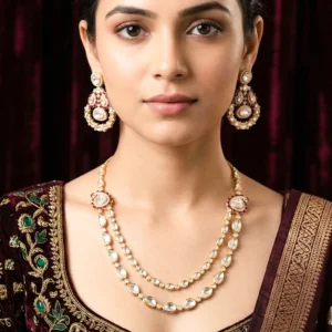 Shop Ruby Accent Kundan Layered Necklace Set