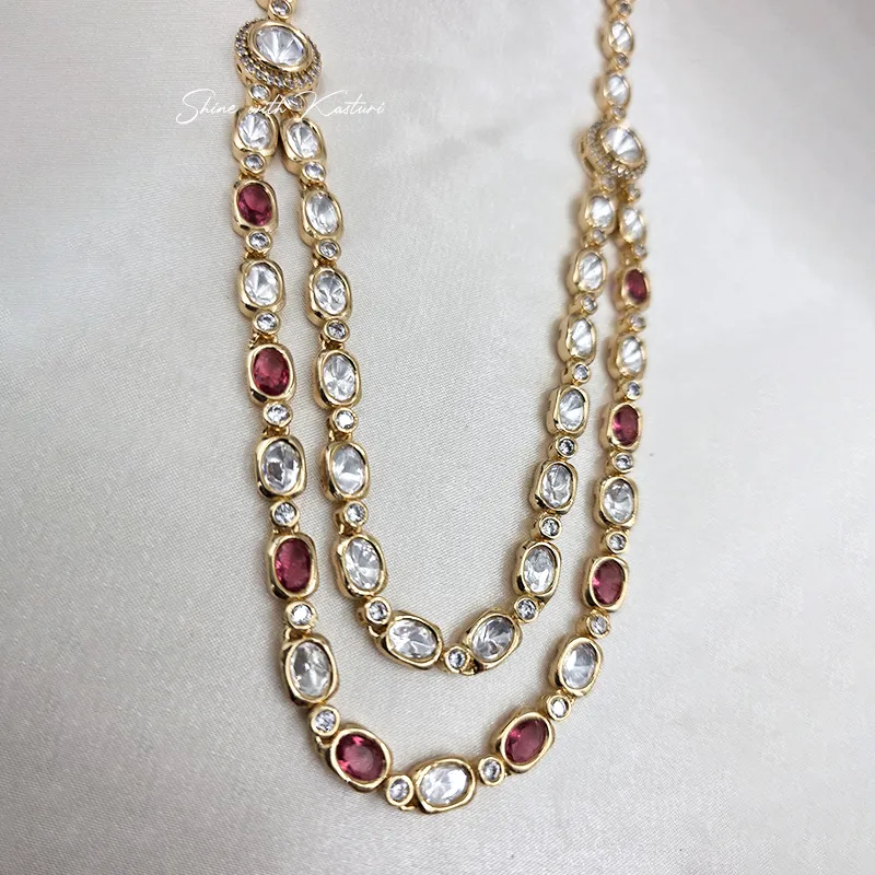 Ruby Glow Kundan Layered Necklace - Image 5