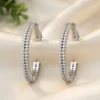 CZ Silver Hoops Earrings