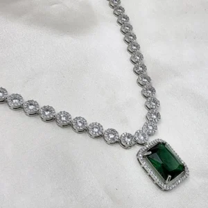 Alternative view of Emerald Crystal Pendant Necklace Set
