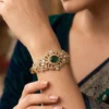 Emerald Kundan Openable Bangle