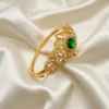 Emerald Kundan Openable Bangle Online