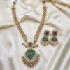 Emerald Victorian-Inspired pendant necklace set with Earrings
