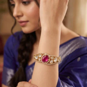Glow Kundan CZ Openable Bangle
