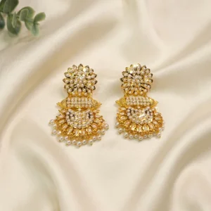 Jadau Long Chandbali Earrings