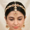 Kundan Necklace Set with Hair Band Online