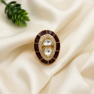 Kundan Stone Enamelled Rings