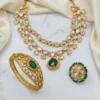 Layered Kundan Polki Necklace Set for Indian Weddings