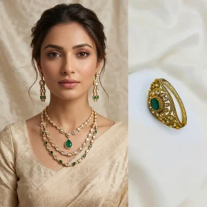 Layered long necklace set for weddings