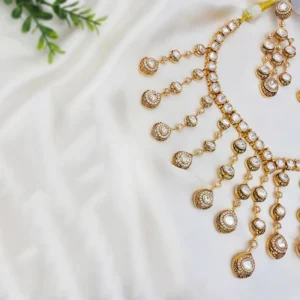 Alternative view of Chandrika Statement Polki Kundan Necklace Set