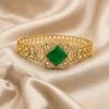 Royal Square Cut Gold CZ Bangle