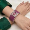 Ruby Radiance Crystal Statement Cuff Bangle