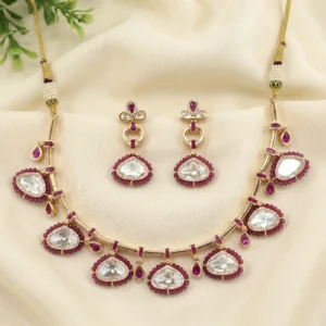 Ruby Royal Kundan Necklace Set