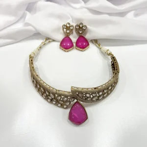 Alternative view of Jazz Stylish Indian Choker, Pink