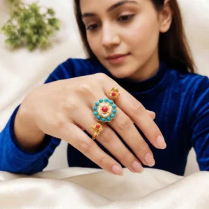 Alternative view of Shri Ethnic Double Finger Rings
