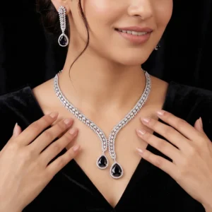 Teardrop American Diamond Necklace