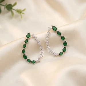 Teardrop Crystal Hoop Earrings