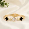 Gold Plated Clover Bangle