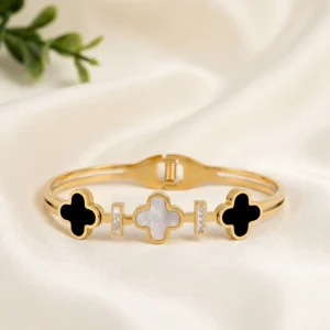Gold Plated Clover Bangle