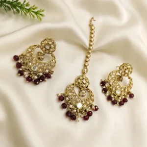Buy Kundan Pearl Chandbali Earrings