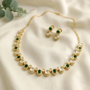 Emerald Glow Kundan Necklace Set