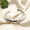 Hammered Silver Cuff Bangle