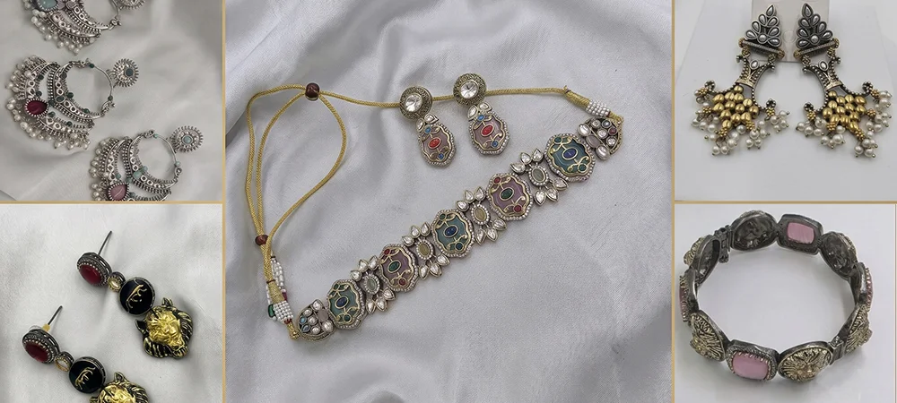 Handcrafted Oxidised Silver Jewelry Sets