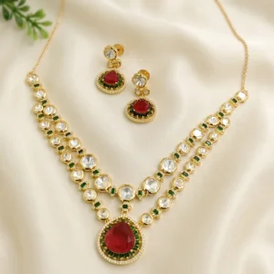 Kundan Teardrop Necklace Set