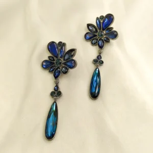 Alternative view of Midnight Bloom Crystal Drop Earrings