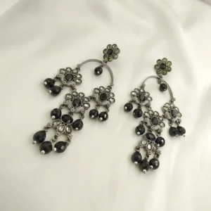 Noir Blossom Chandelier Earrings
