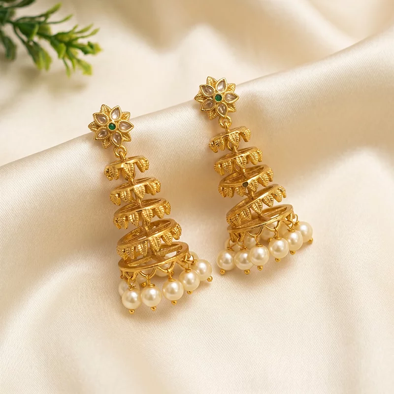 Pearl Jhumka Earrings
