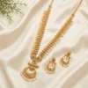 Pearl Long Necklace with Chandbali Earrings