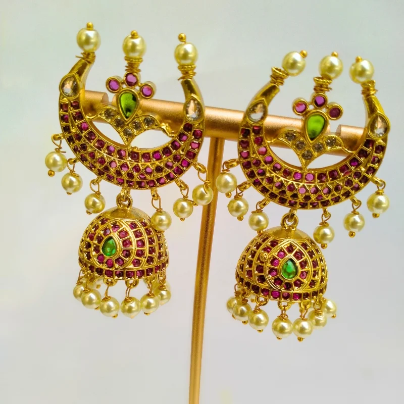 Pearl Statement Jhumka Earrings Online