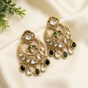 Polki Chandbali Earrings