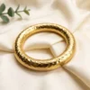 Shop Hammered Gold Round Bangle Online